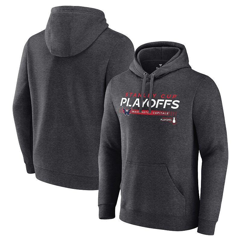 Mens Fanatics Charcoal Washington Capitals 2022 Stanley Cup Playoffs Playmaker Pullover Hoodie Product Image