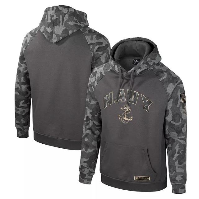 Mens Colosseum Iowa Hawkeyes OHT Military Appreciation Camo Raglan Pullover Hoodie Grey Product Image