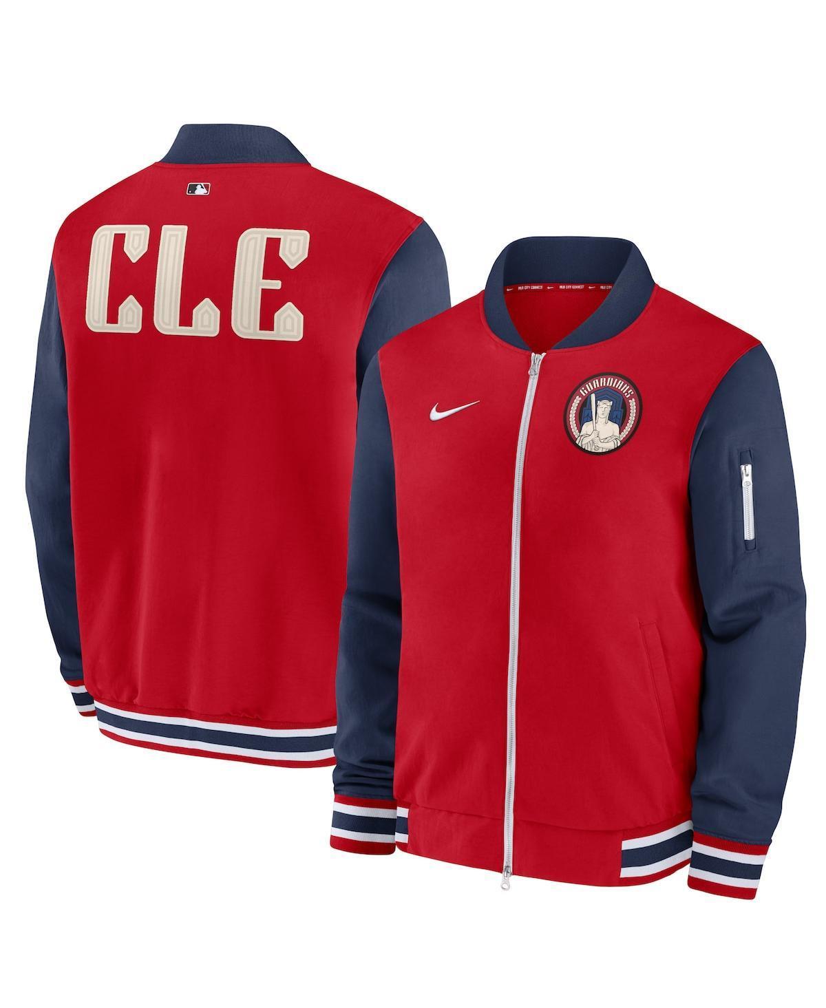 Cleveland Guardians Authentic Collection City Connect Game Time Nike Mens MLB Full-Zip Bomber Jacket Product Image