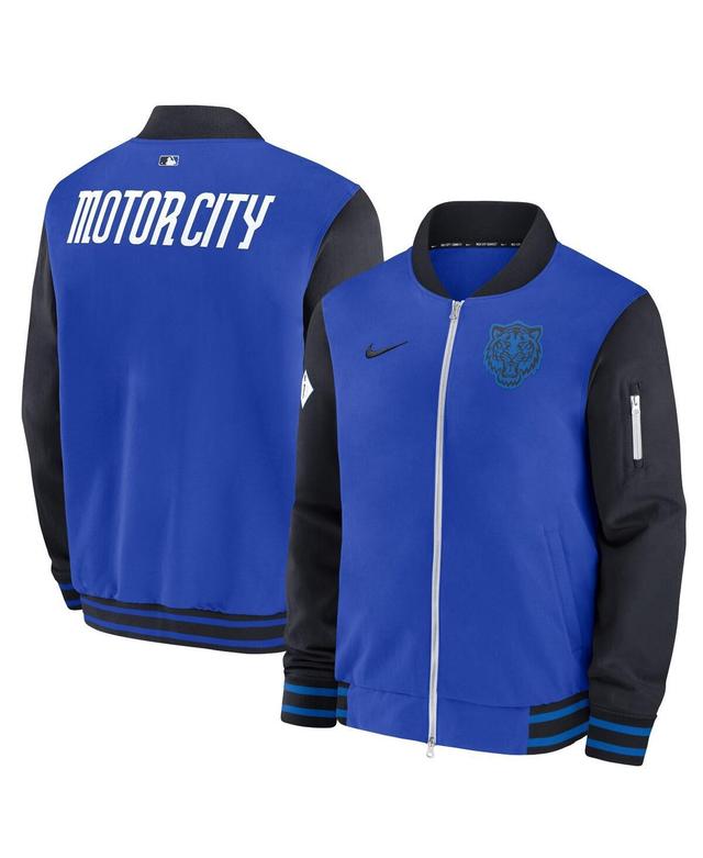 NIKE Men's Royal Detroit Tigers 2024 City Connect Authentic Collection Game Time Full-zip Bomber Jacket In Blue Product Image