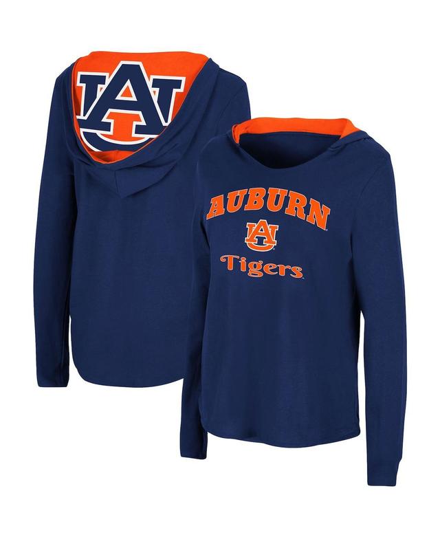 Womens Colosseum Auburn Tigers Catalina Hoodie Long Sleeve T-Shirt Blue Product Image