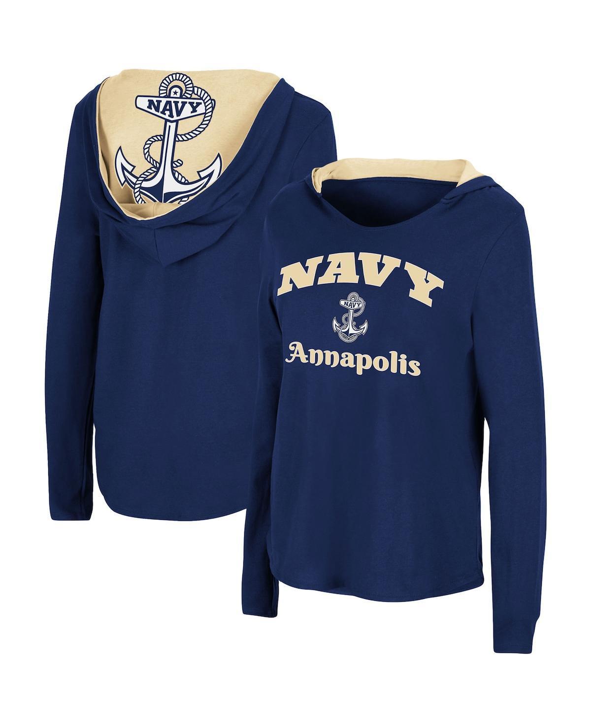 Womens Colosseum Midshipmen Catalina Hoodie Long Sleeve T-Shirt Blue Product Image