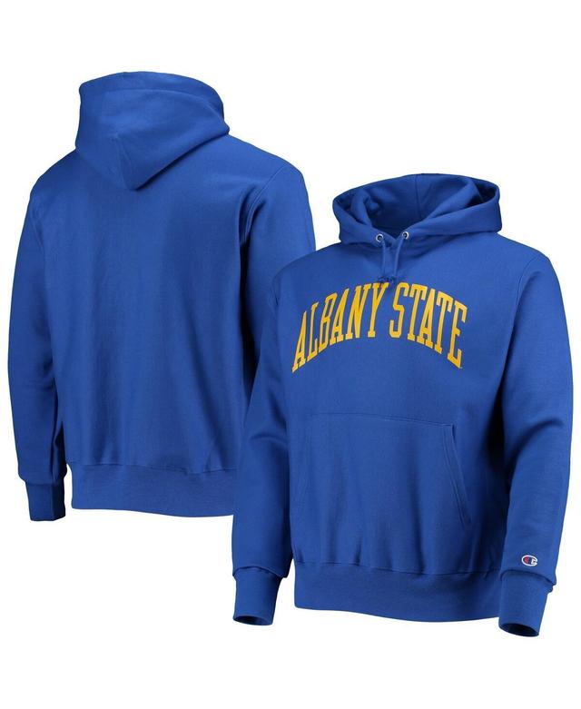 Mens Champion Royal Albany State Golden Rams Tall Arch Pullover Hoodie Product Image