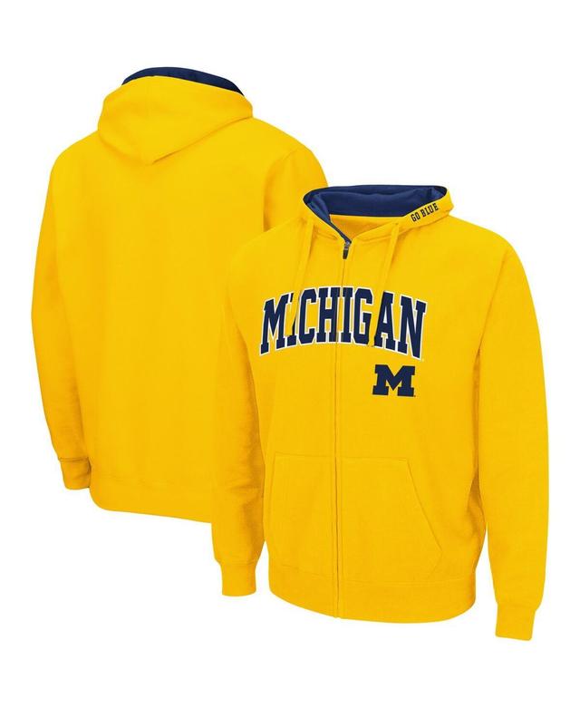 Mens Colosseum Maize Michigan Wolverines Arch & Logo 3.0 Full-Zip Hoodie Product Image