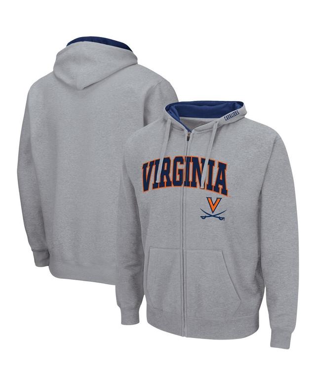 Mens Colosseum Charcoal Virginia Cavaliers Arch & Logo 3.0 Full-Zip Hoodie Product Image