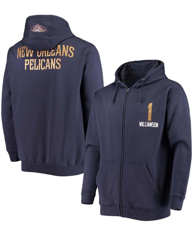 Mens Fanatics Branded Zion Williamson New Orleans Pelicans Player Name & Number Full-Zip Hoodie Jacket Blue Product Image