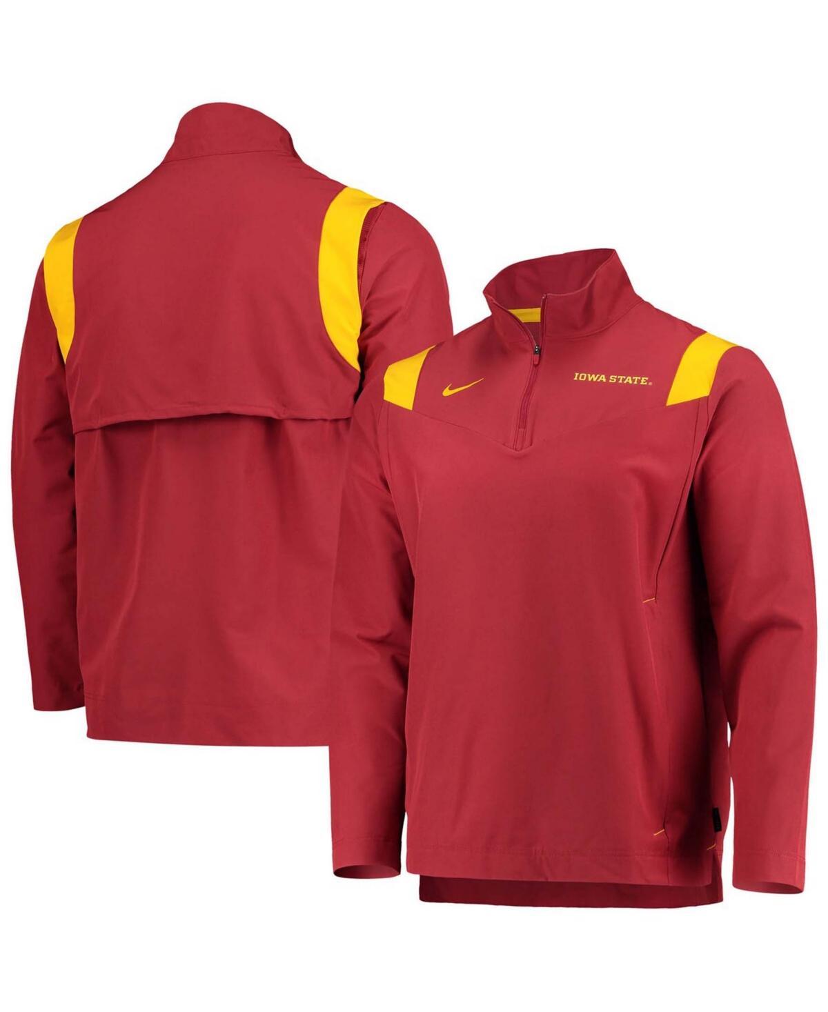 NIKE Men's Cardinal Iowa State Cyclones Coach Half-zip Jacket Product Image