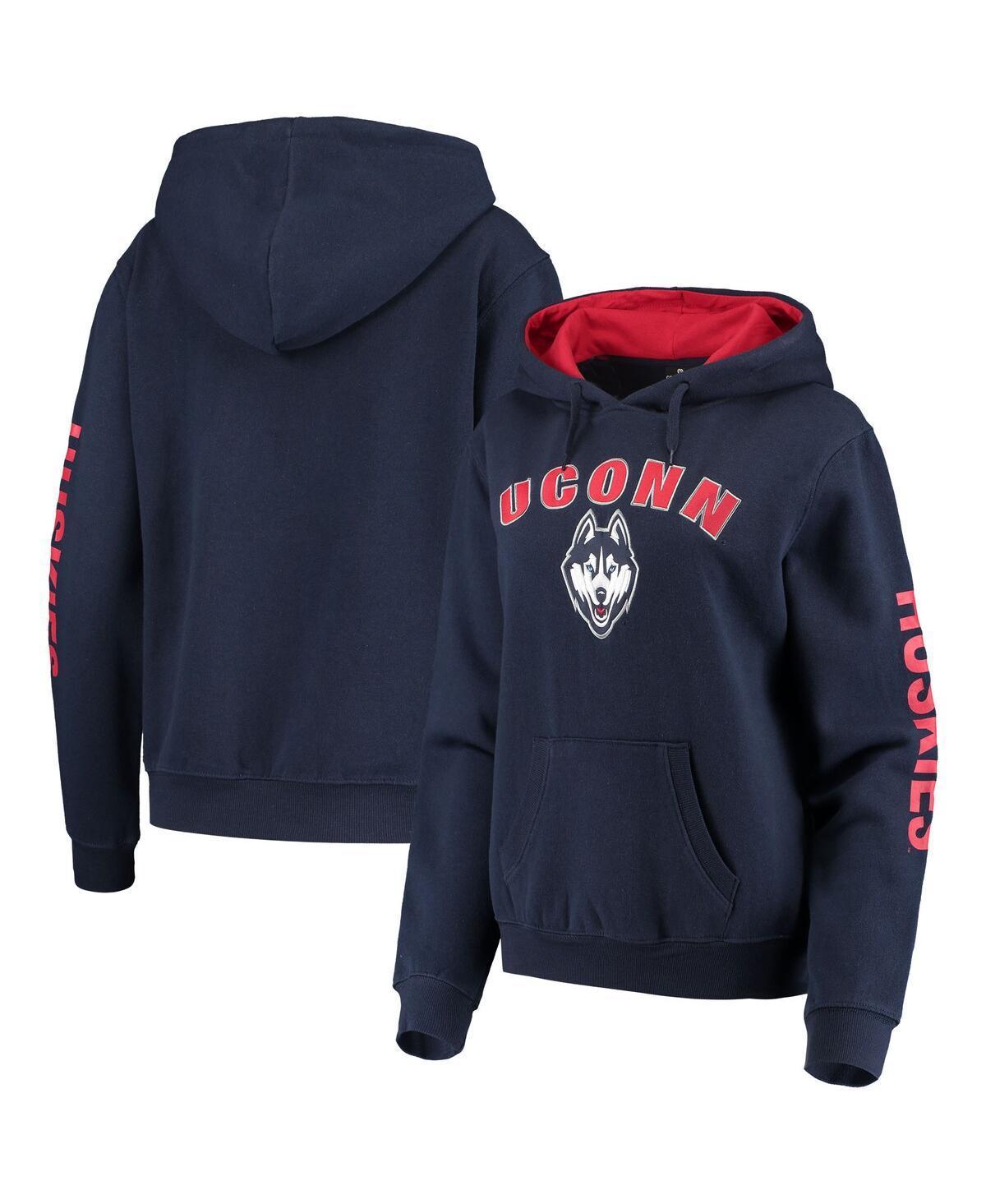 Womens Colosseum Navy UConn Huskies Loud and Proud Pullover Hoodie Product Image