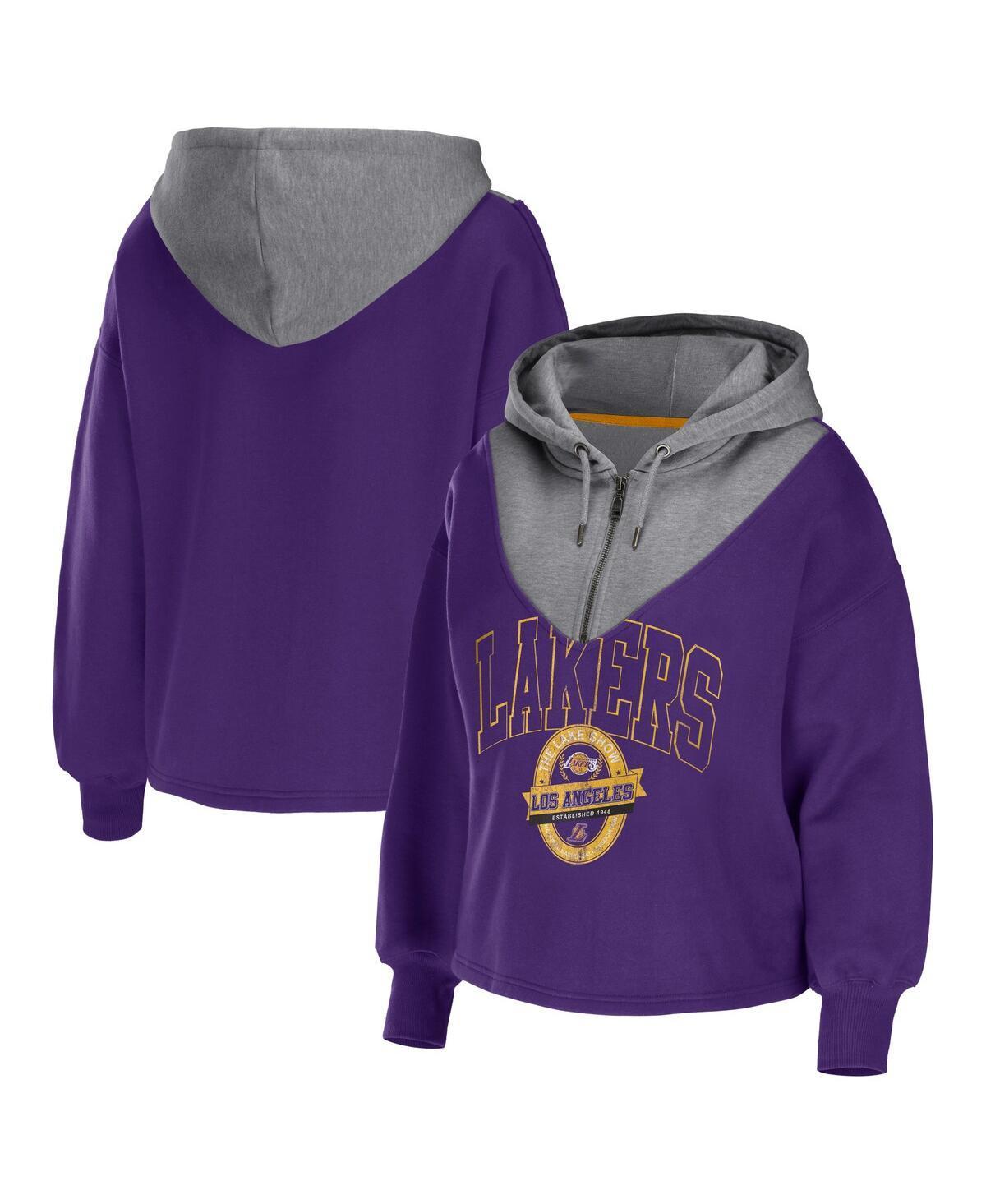 Womens WEAR by Erin Andrews Purple Phoenix Suns Pieced Quarter-Zip Hoodie Jacket Product Image