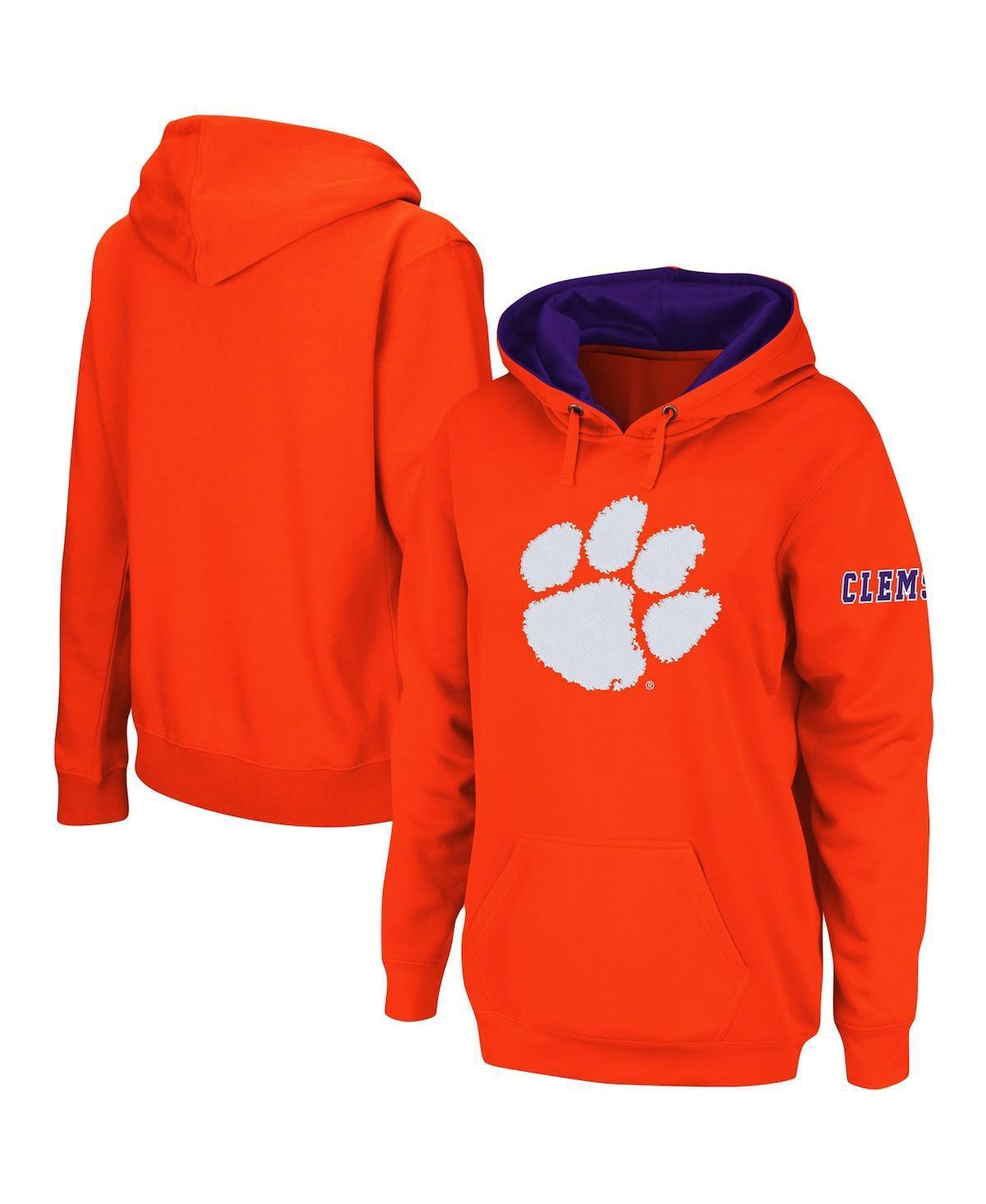 Womens Orange Clemson Tigers Big Logo Pullover Sweatshirt Product Image