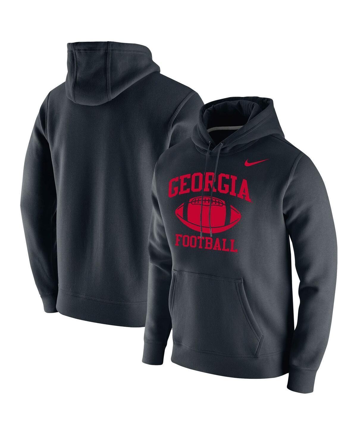 NIKE Men's  Black Georgia Bulldogs Retro Football Club Fleece Pullover Hoodie Product Image