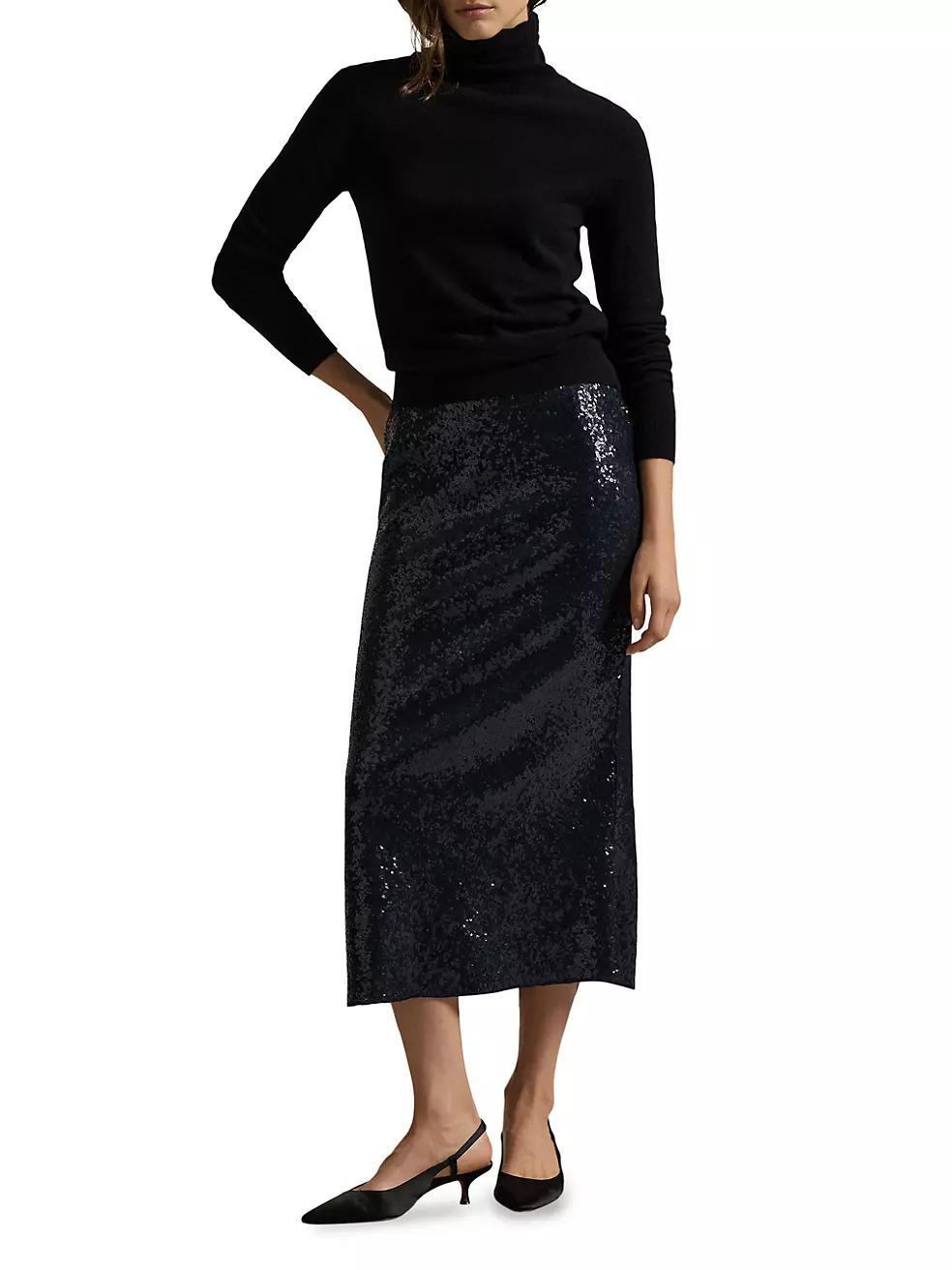 Sequined Bias-Cut Midi-Skirt Product Image