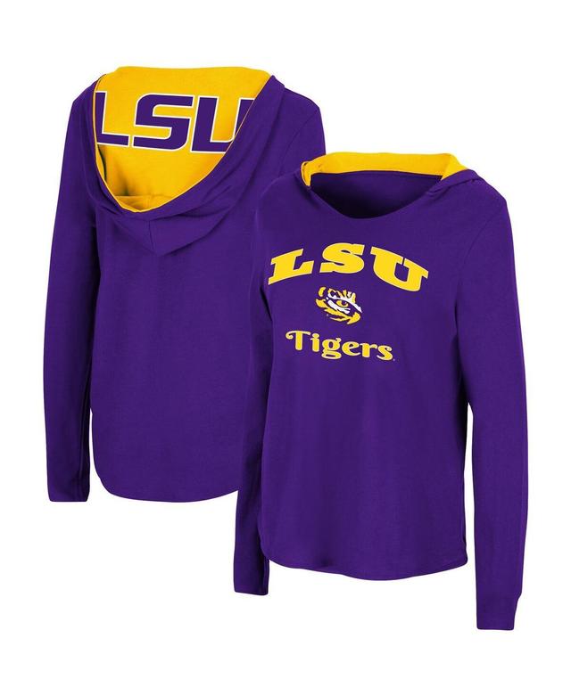 Womens Colosseum Purple Lsu Tigers Catalina Hoodie Long Sleeve T-Shirt Product Image