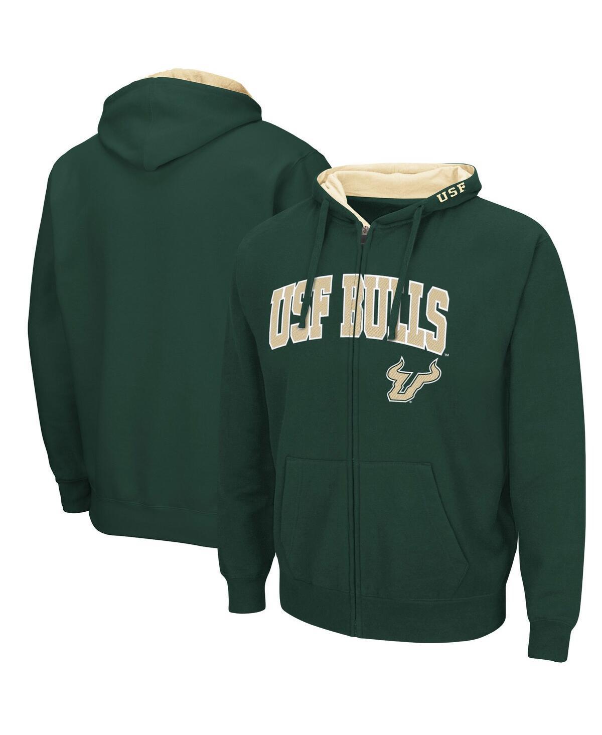 Mens Colosseum Green South Florida Bulls Arch & Logo 3.0 Full-Zip Hoodie Product Image