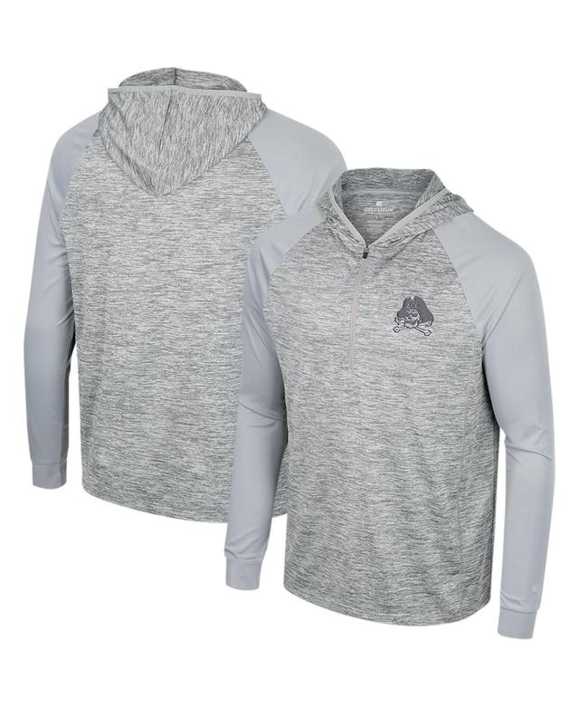 Mens Colosseum Gray Indiana Hoosiers Cybernetic Raglan Quarter-Zip Hooded Top Product Image