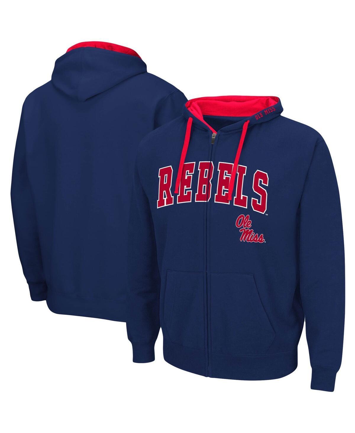 Mens Colosseum Navy Ole Miss Rebels Big and Tall Full-Zip Hoodie Product Image