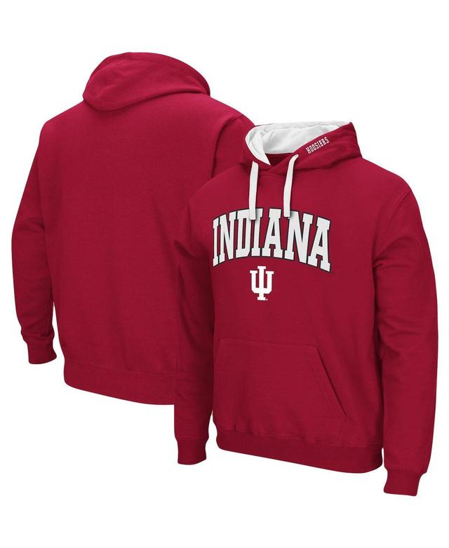 Mens Colosseum Crimson Indiana Hoosiers Big & Tall Arch & Logo 2.0 Pullover Hoodie Red Product Image