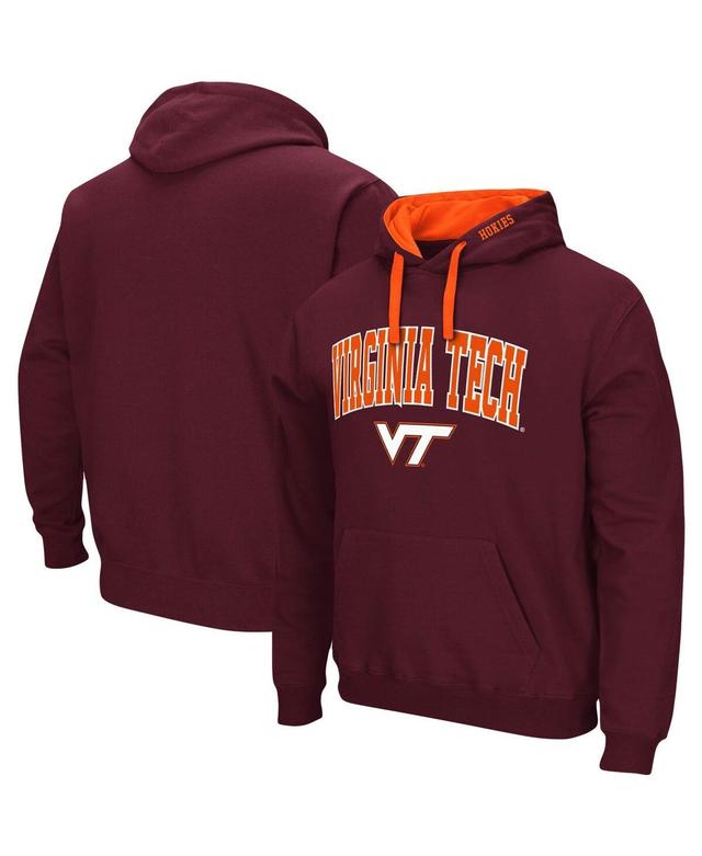 Mens Colosseum Maroon Virginia Tech Hokies Big and Tall Arch and Logo 2.0 Pullover Hoodie Product Image