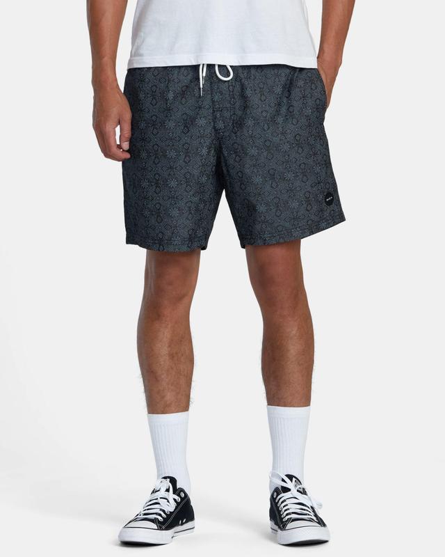 Escape Elastic Waist Chambray Shorts - Washed Black Product Image