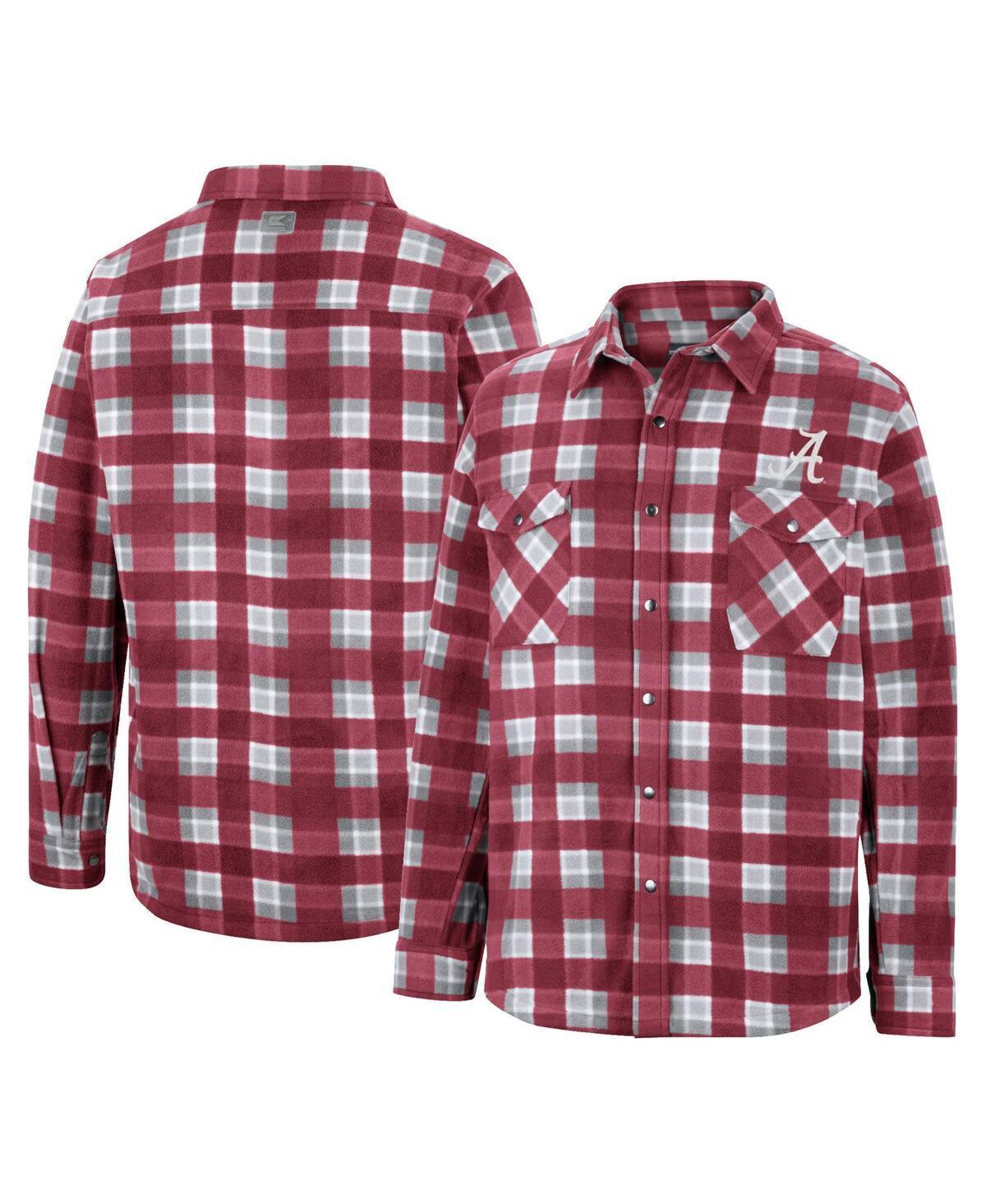 Mens Colosseum Crimson/White Alabama Crimson Tide Ellis Plaid Full-Snap Shirt Jacket Product Image