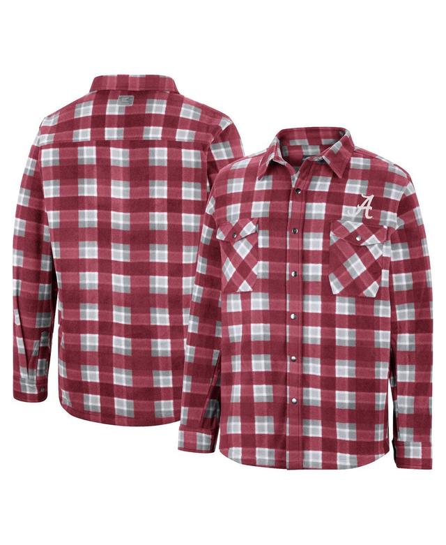 Mens Colosseum Crimson/White Alabama Crimson Tide Ellis Plaid Full-Snap Shirt Jacket Product Image