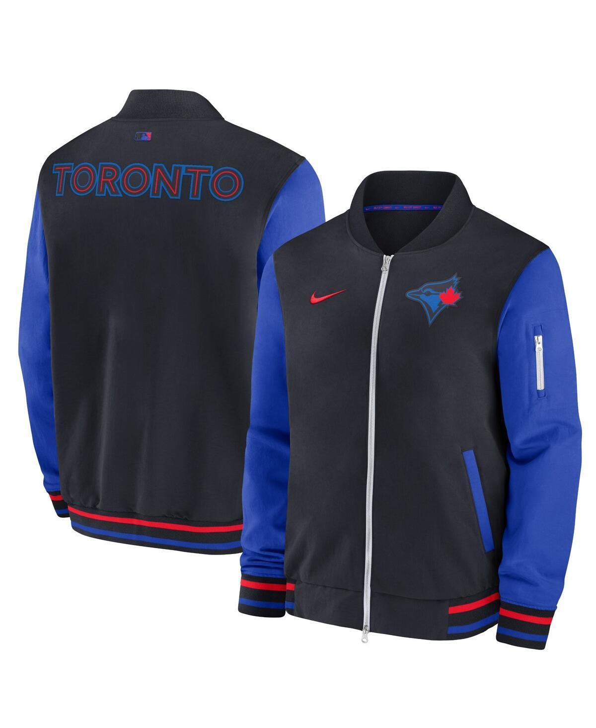 Nike Mens Black Toronto Blue Jays 2024 City Connect Authentic Collection Game Time Full-Zip Bomber Jacket Product Image