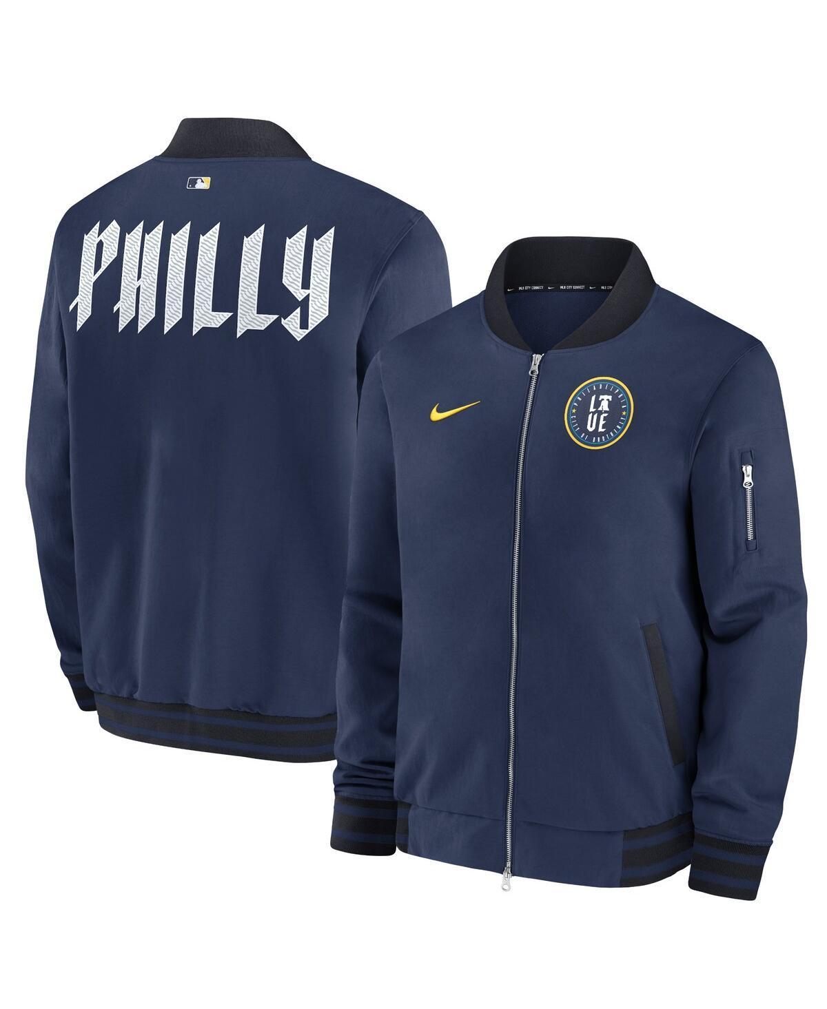 Philadelphia Phillies Authentic Collection City Connect Game Time Nike Men's MLB Full-Zip Bomber Jacket Product Image