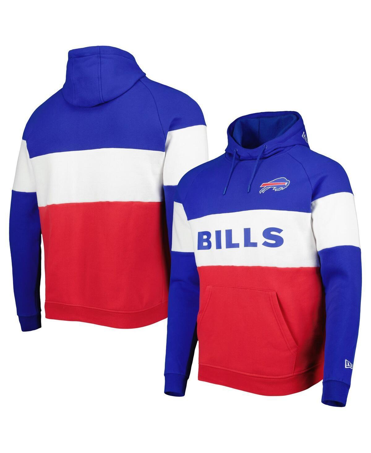 Mens New Era Red Buffalo Bills Colorblock Current Pullover Hoodie Product Image