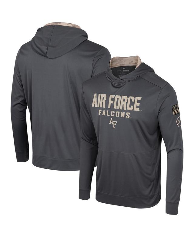 Mens Colosseum Air Force Falcons OHT Military Appreciation Long Sleeve Hoodie T-Shirt Grey Product Image