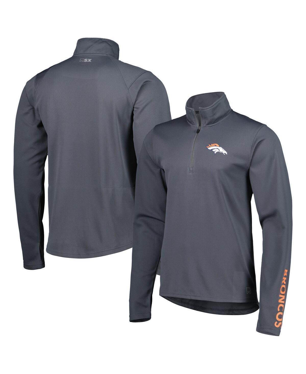 Mens Msx by Michael Strahan Charcoal Denver Broncos Half-Zip Hoodie Product Image