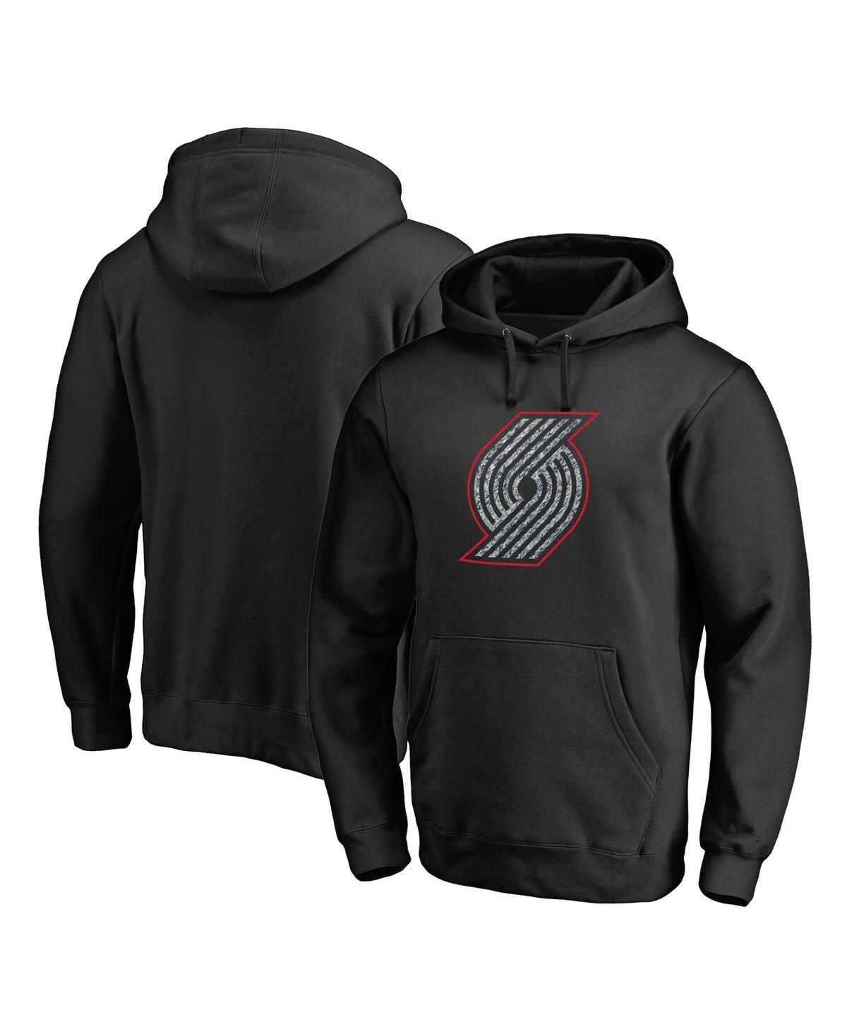 Mens Fanatics Black Portland Trail Blazers Static Logo Pullover Hoodie Product Image