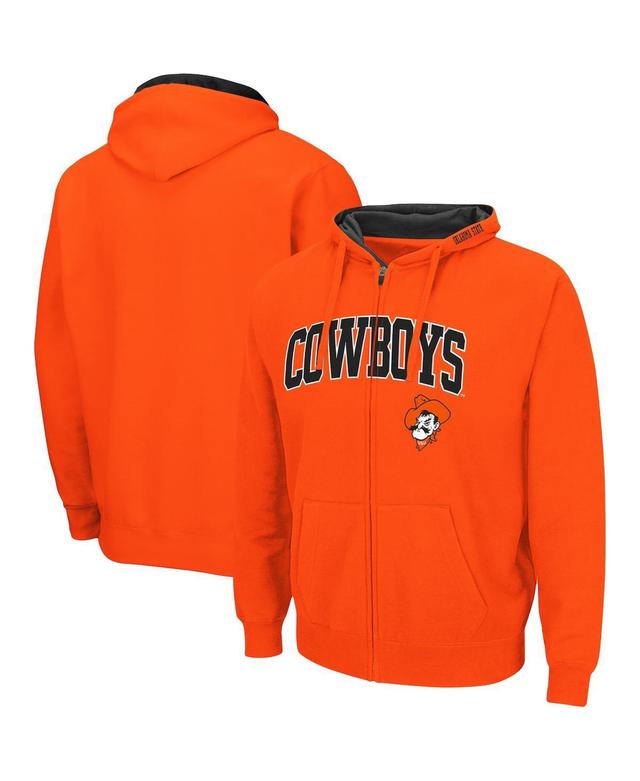 Mens Colosseum Orange Oklahoma State Cowboys Arch & Logo 3.0 Full-Zip Hoodie Product Image