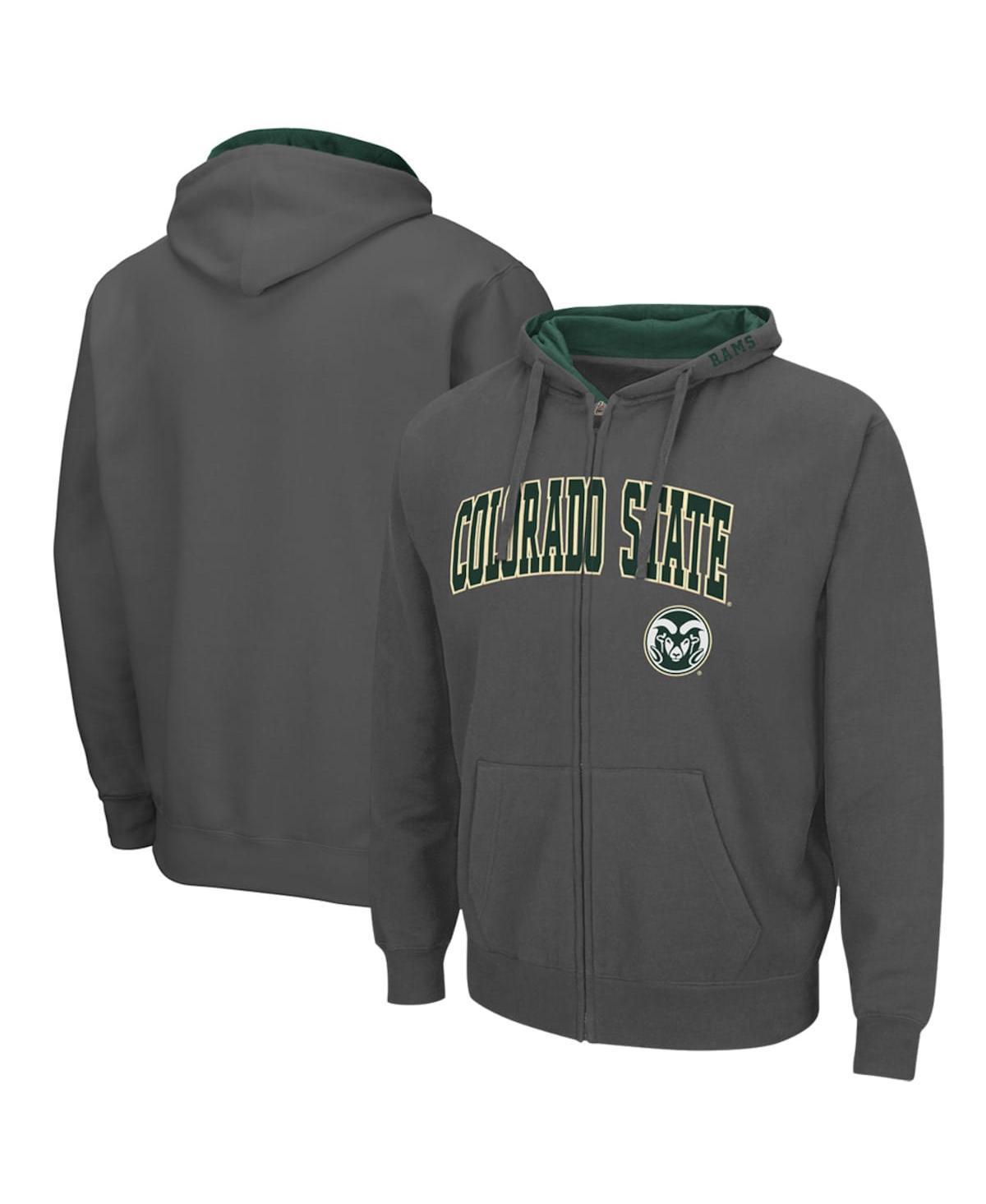 Mens Colosseum Charcoal Colorado State Rams Arch and Logo 3.0 Full-Zip Hoodie Product Image