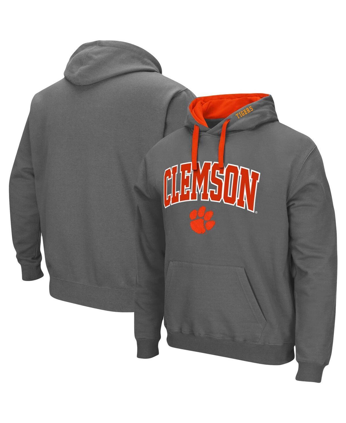 Mens Colosseum Charcoal Clemson Tigers Big & Tall Arch & Logo 2.0 Pullover Hoodie Grey Product Image