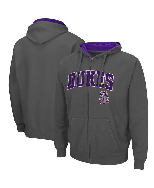 Mens Charcoal James Madison Dukes Arch Logo 3.0 Full-Zip Hoodie Product Image