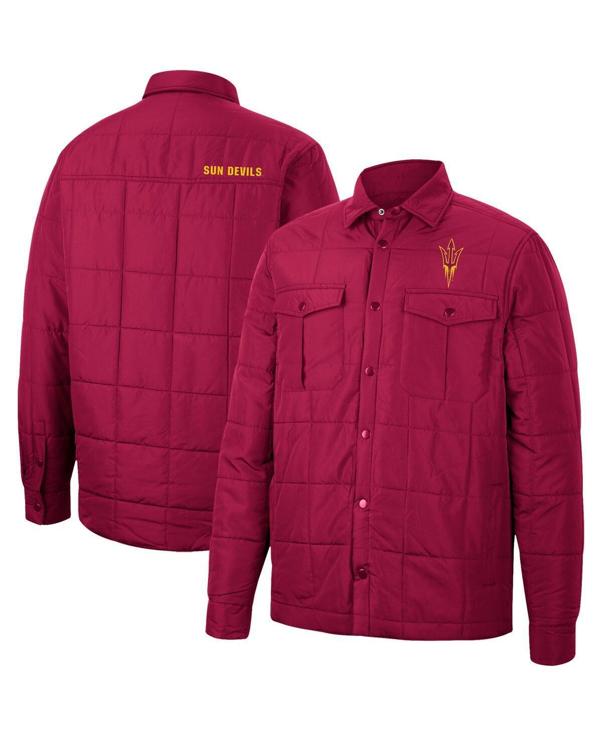 Mens Colosseum Maroon Arizona State Sun Devils Detonate Quilted Full-Snap Jacket Product Image