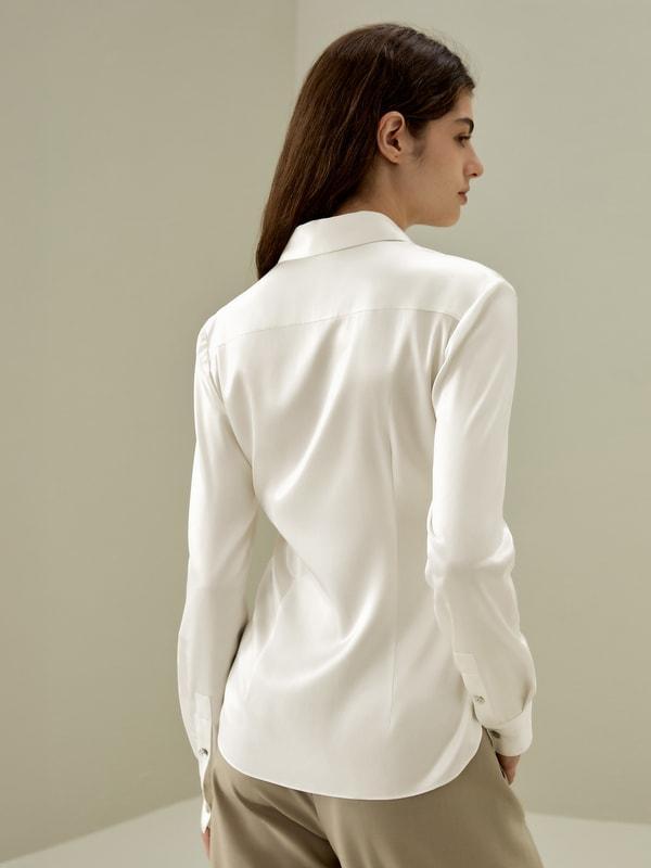 Elegant Silhouette Silk Shirt Product Image