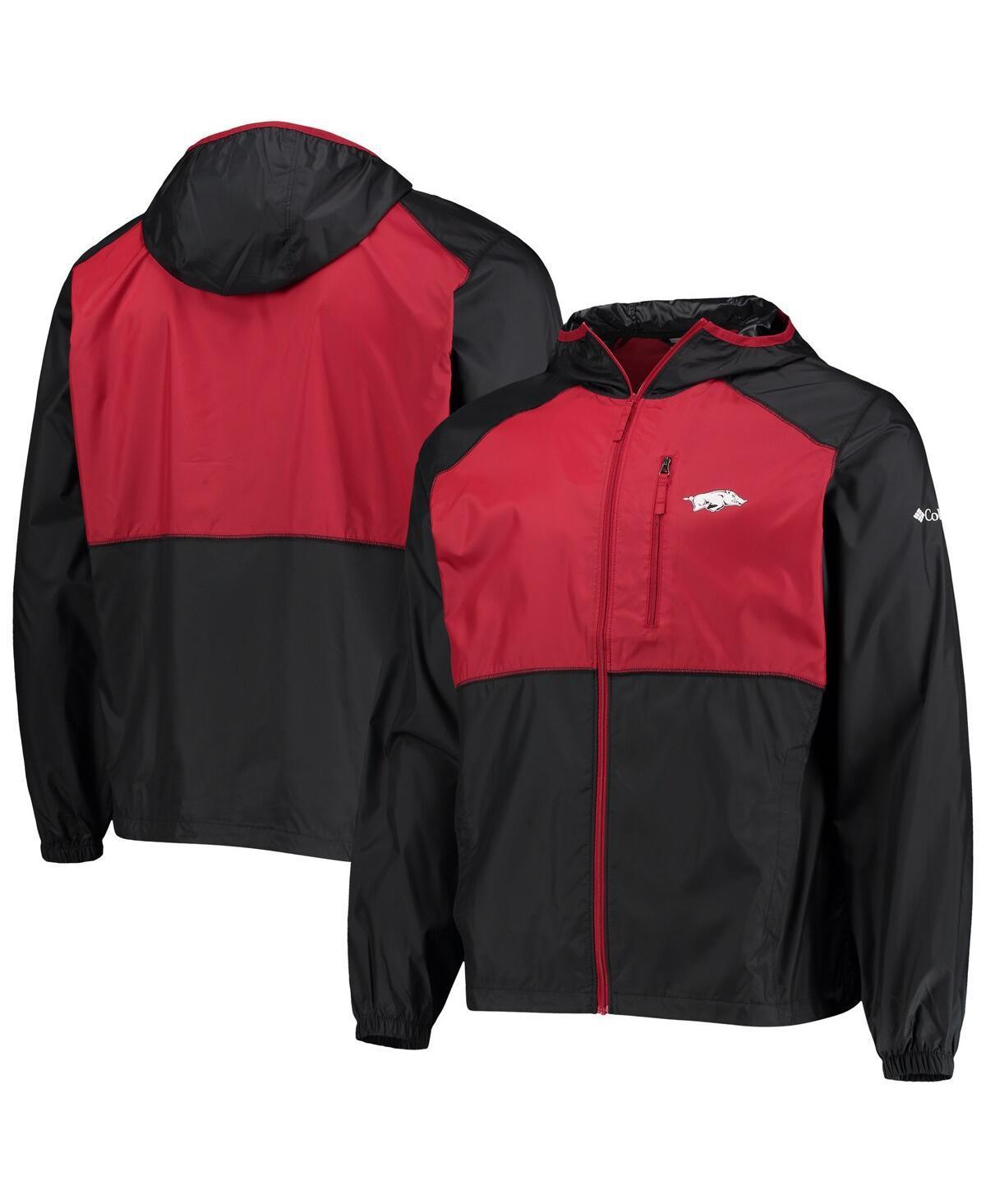 Mens Columbia /Cardinal Arkansas Razorbacks Flash Forward Hoodie Full-Zip Lightweight Windbreaker Product Image