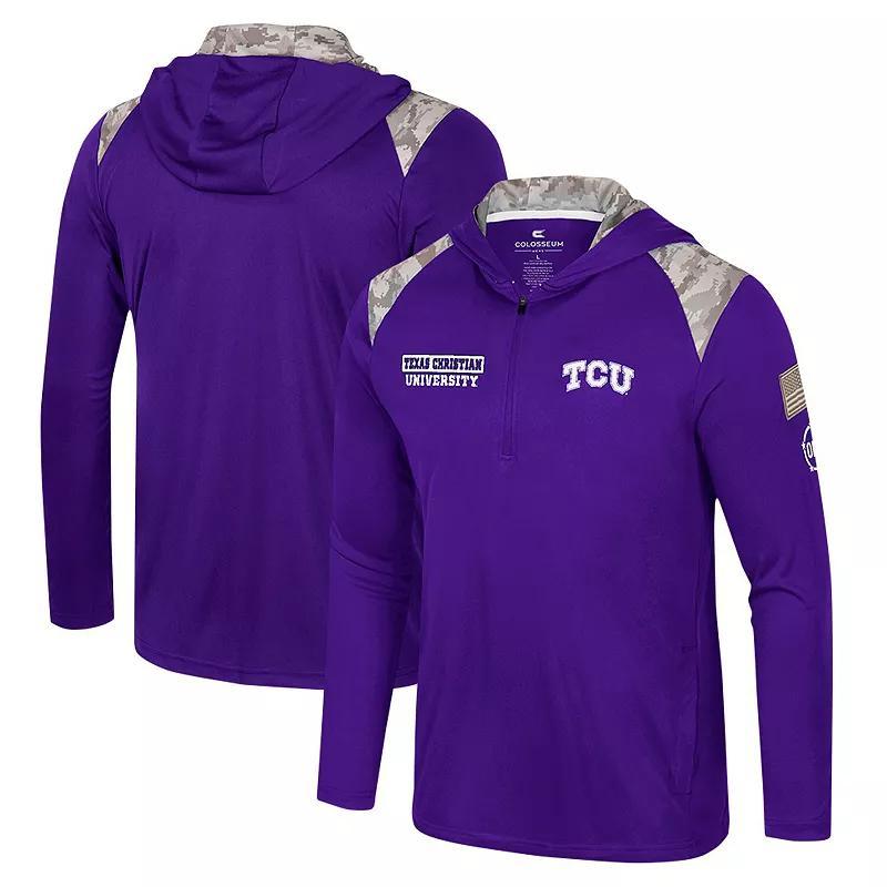 Mens Colosseum TCU Horned Frogs OHT Military Appreciation Quarter-Zip Hoodie Jacket Product Image