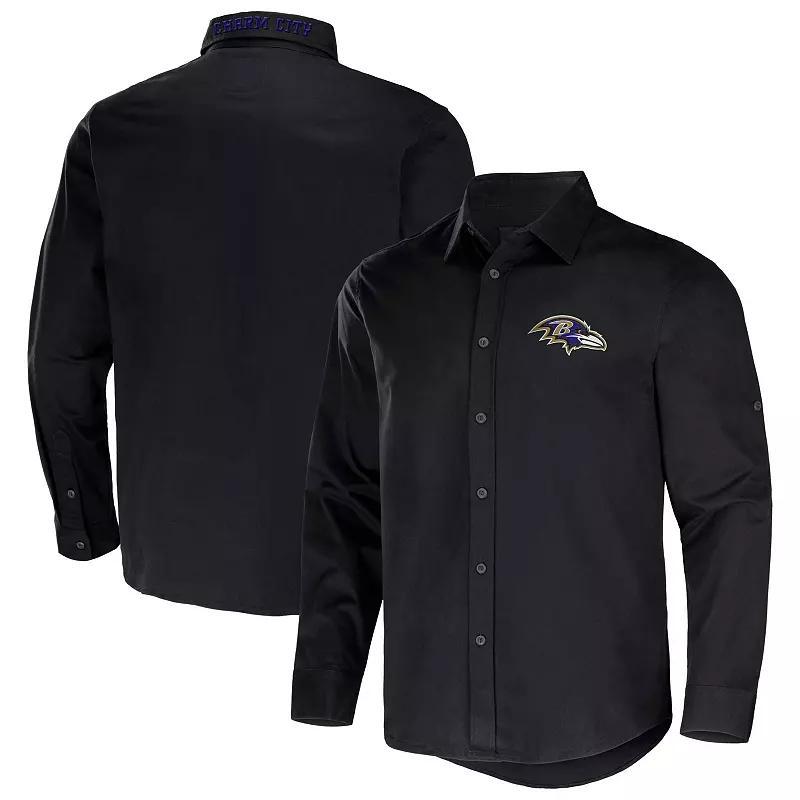 Mens Nfl x Darius Rucker Collection by Fanatics Black Los Angeles Chargers Convertible Twill Long Sleeve Button-Up Shirt Product Image