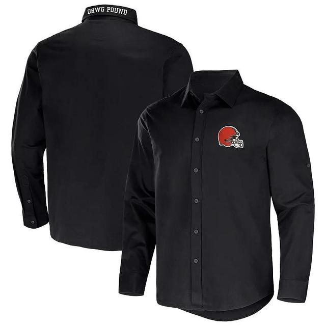 Mens NFL x Darius Rucker Collection by Fanatics Cleveland Browns Convertible Twill Long Sleeve Button-Up Shirt Product Image