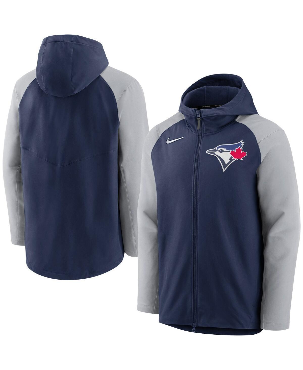 Mens Nike Navy/Gray Toronto Blue Jays Authentic Collection Performance Raglan Full-Zip Hoodie Jay Blue Product Image