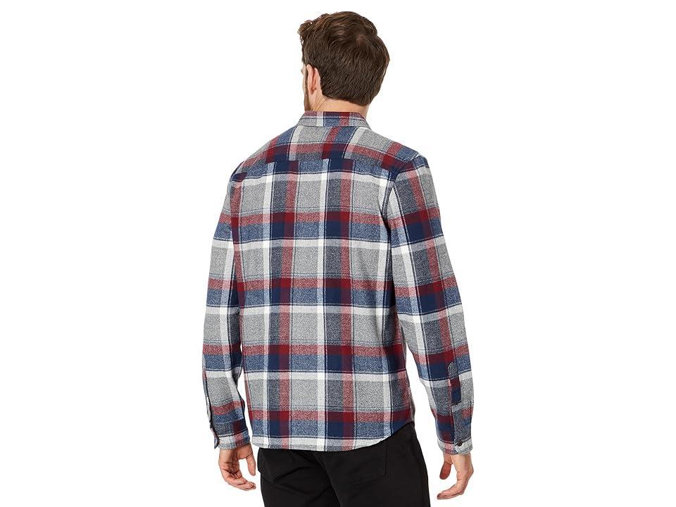 Lucky Brand Plaid Workwear Long Sleeve Flannel Top (Grey/Red/Blue) Men's Clothing Product Image