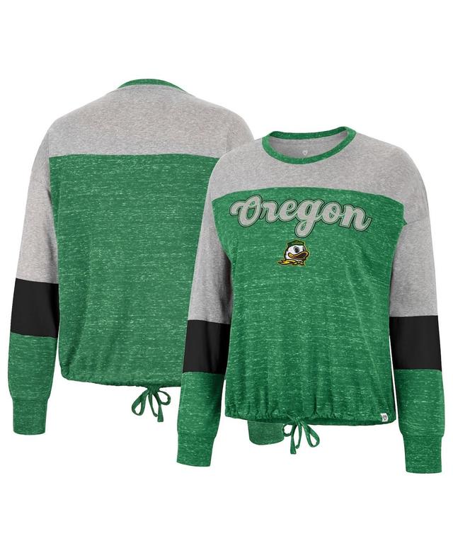 Womens Colosseum Green Oregon Ducks Joanna Tie Front Long Sleeve T-shirt Product Image