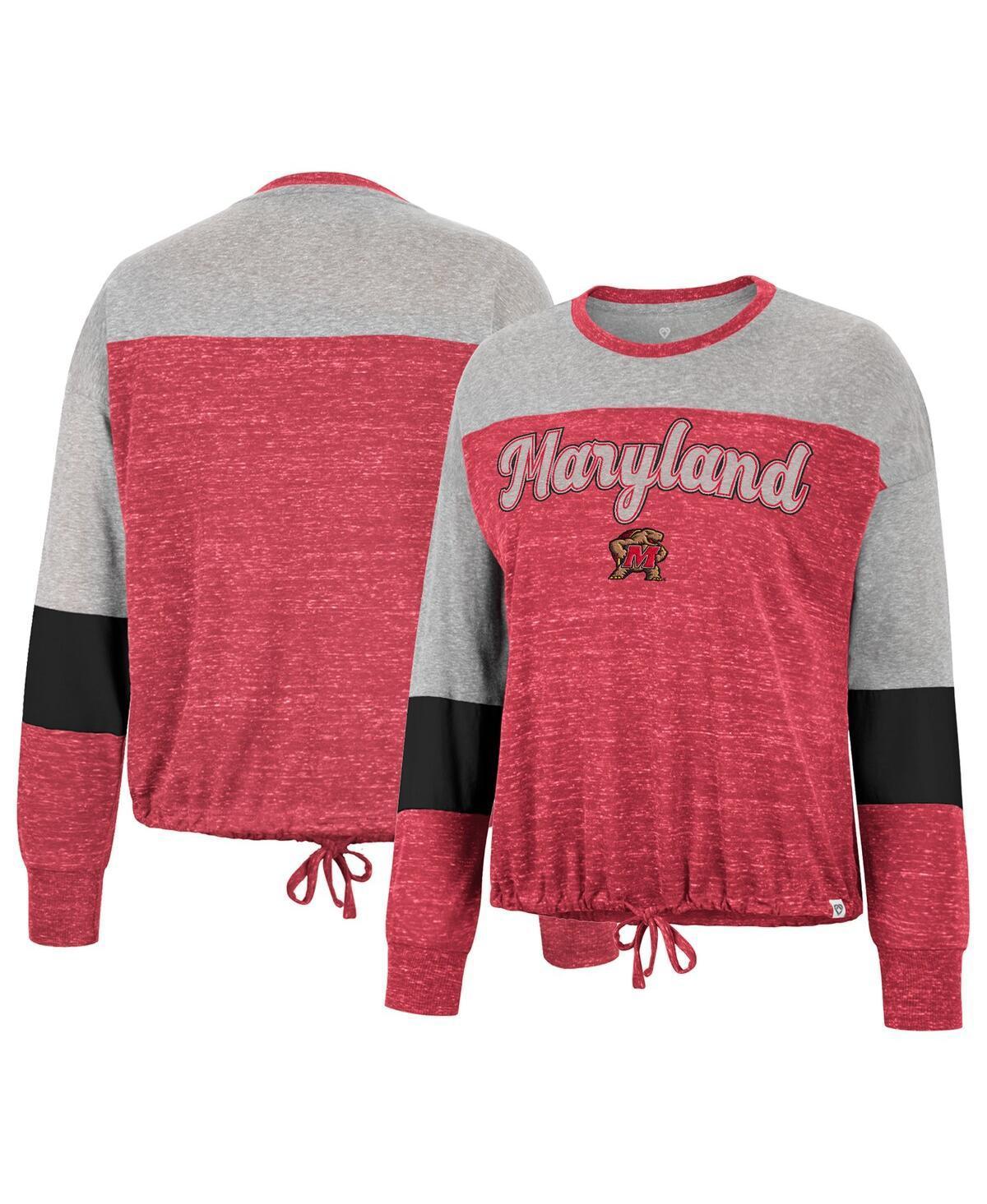 Womens Colosseum Maryland Terrapins Joanna Tie Front Long Sleeve T-Shirt Product Image