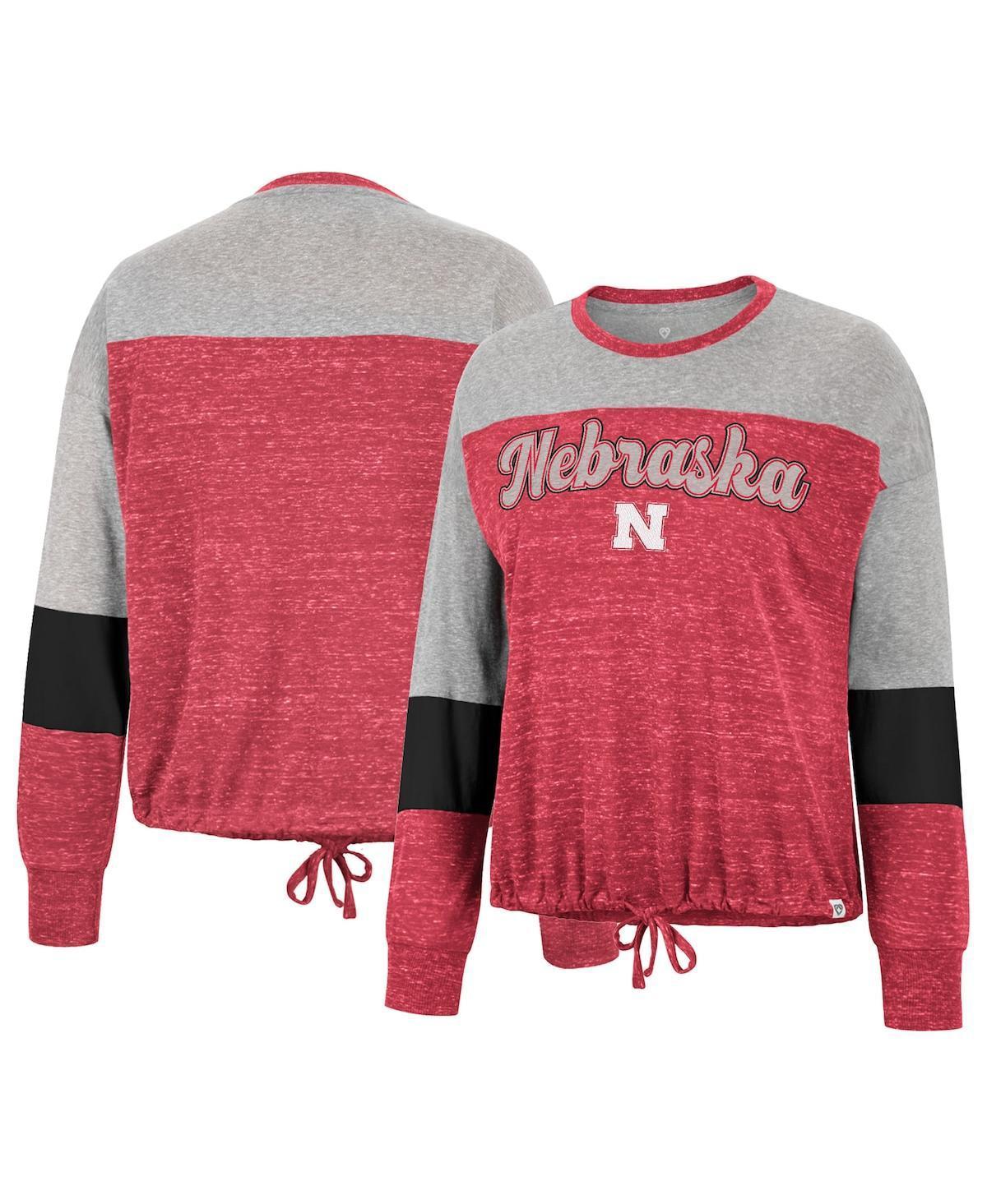 Womens Colosseum Scarlet Nebraska Huskers Joanna Tie Front Long Sleeve T-shirt Product Image