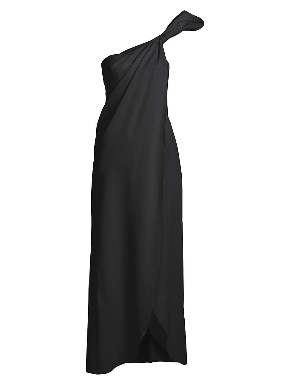 Womens One-Shoulder Silk Draped Gown Product Image