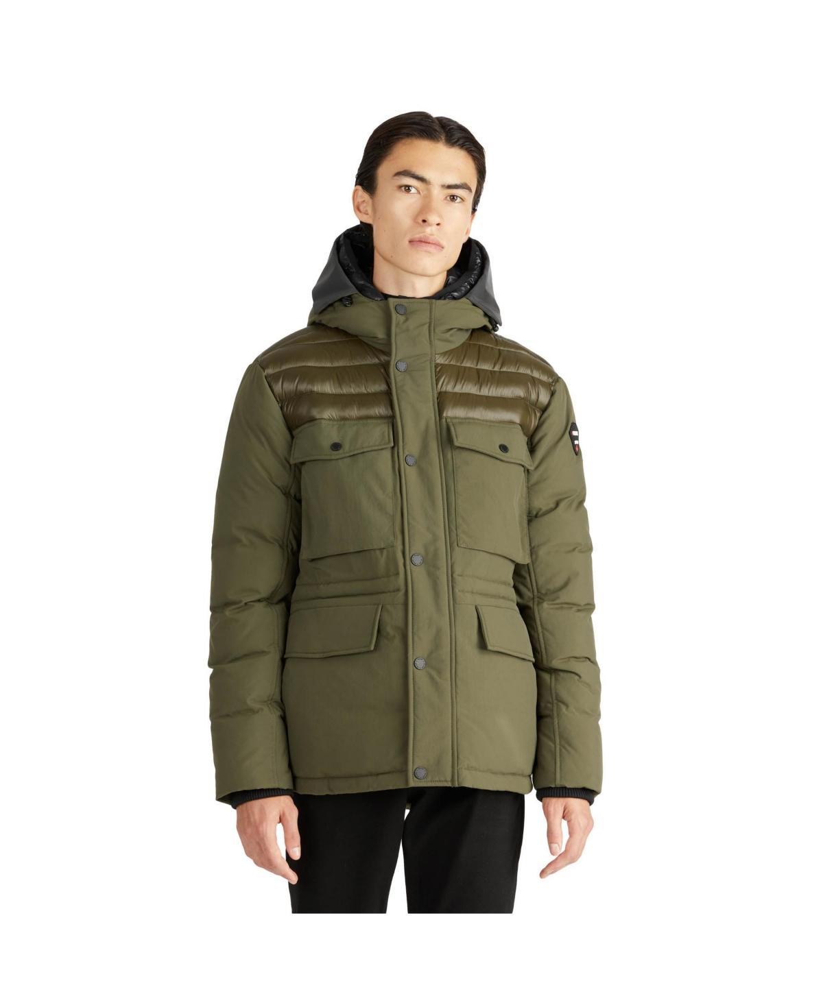 Mikkel Mixed Media Parka Coat with Detachable Inner Hood Product Image