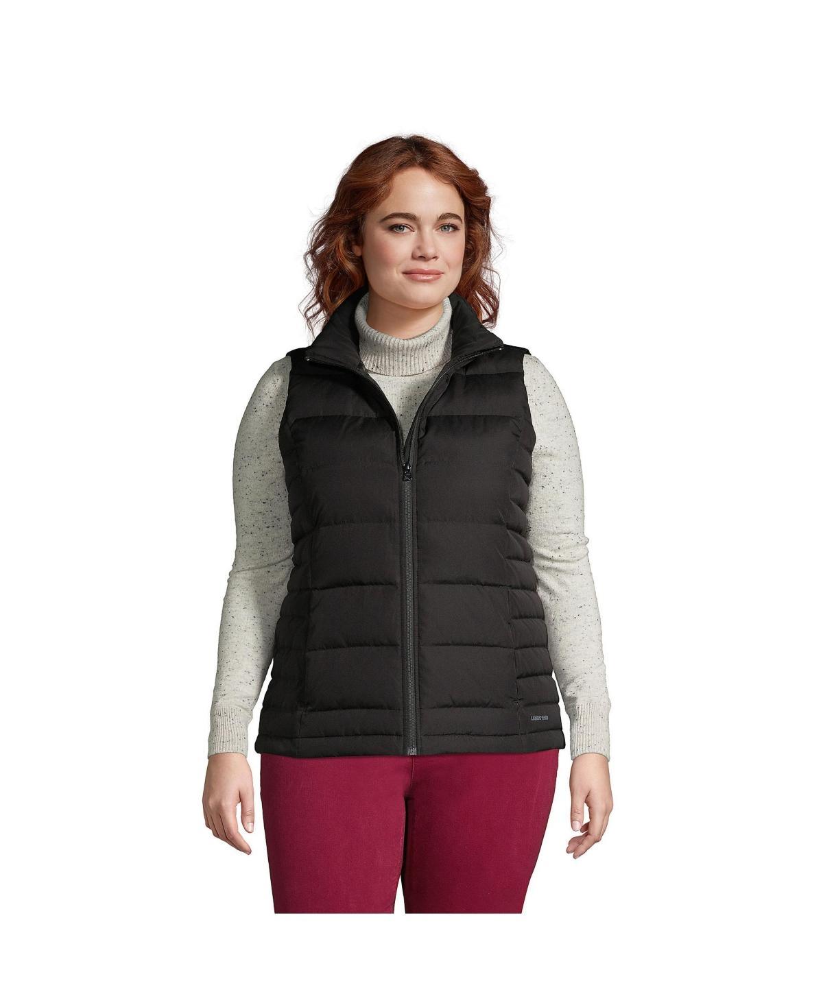 Womens Lands End Down Puffer Vest Pink Berry Product Image