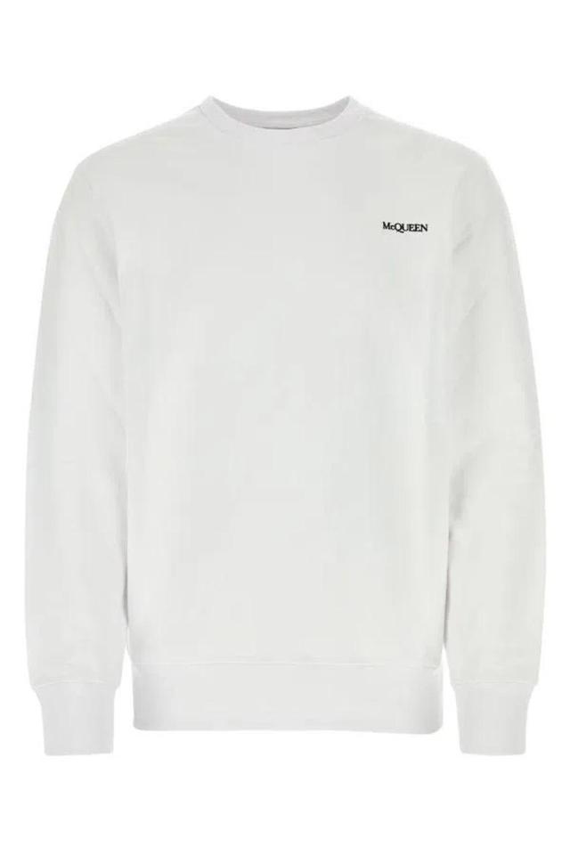 Man White Cotton Sweatshirt Product Image